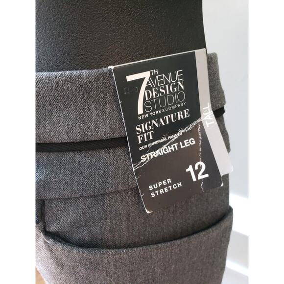 7th Avenue 2 Piece Suit Womens Size 12 Gray Super Stretch Polyester Straight Leg - Picture 3 of 16